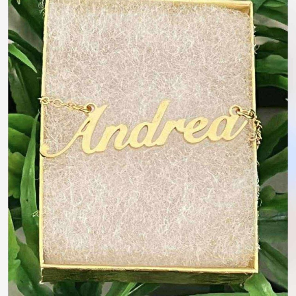 Stainless Steel Gold Name Necklace" Andrea"